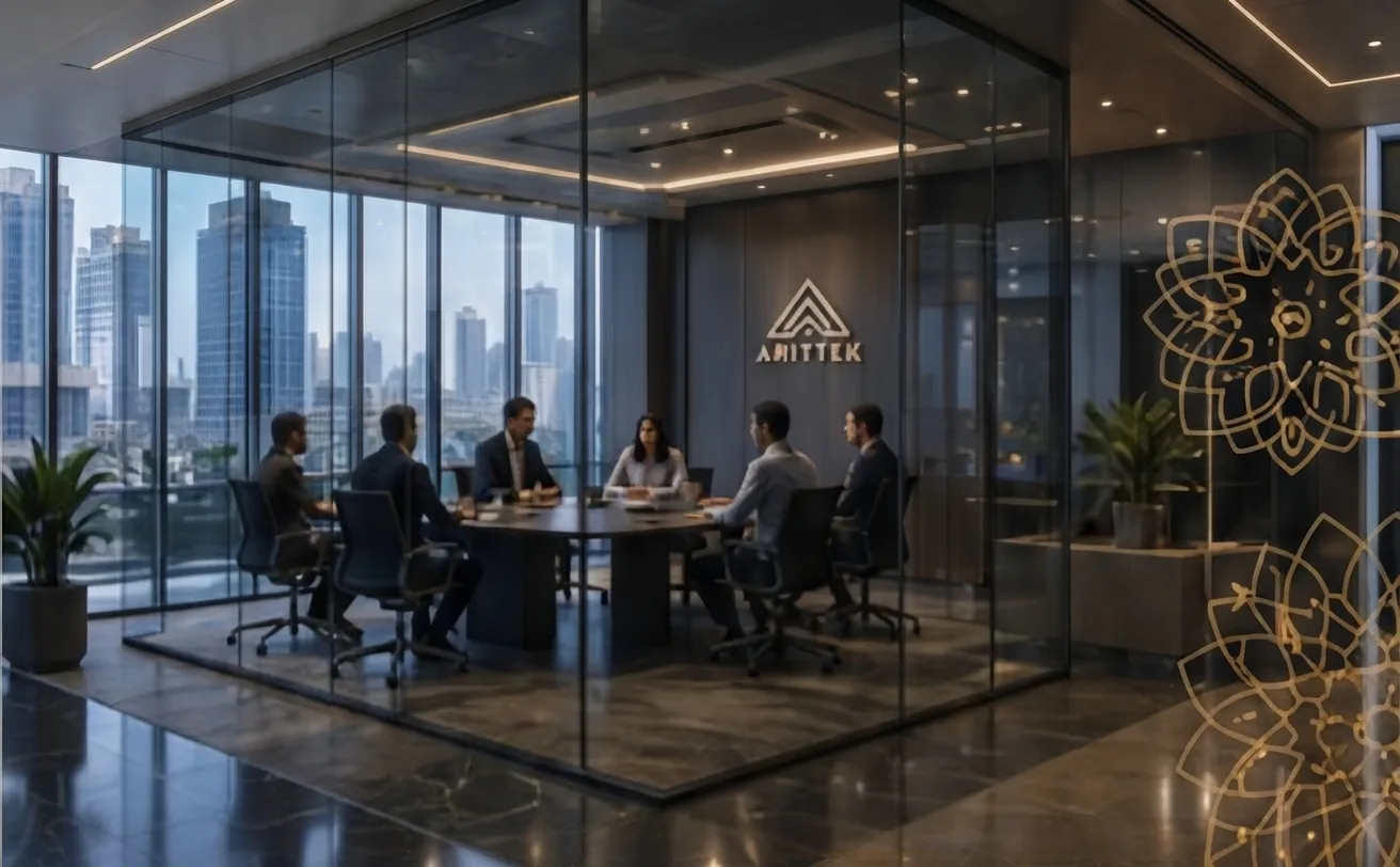 Arittek meeting room with the team collaborating