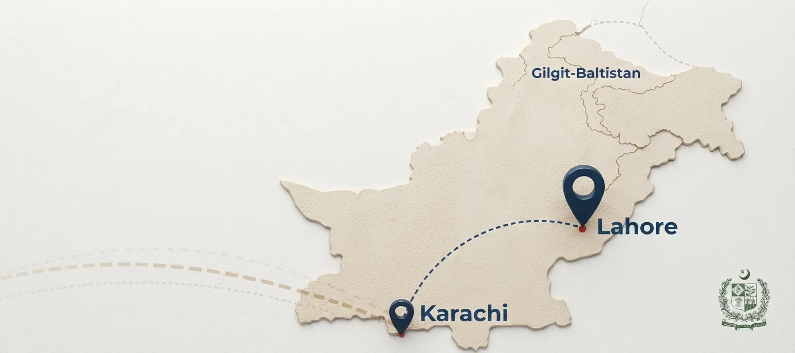 Map of Pakistan marking TollX's connected toll locations